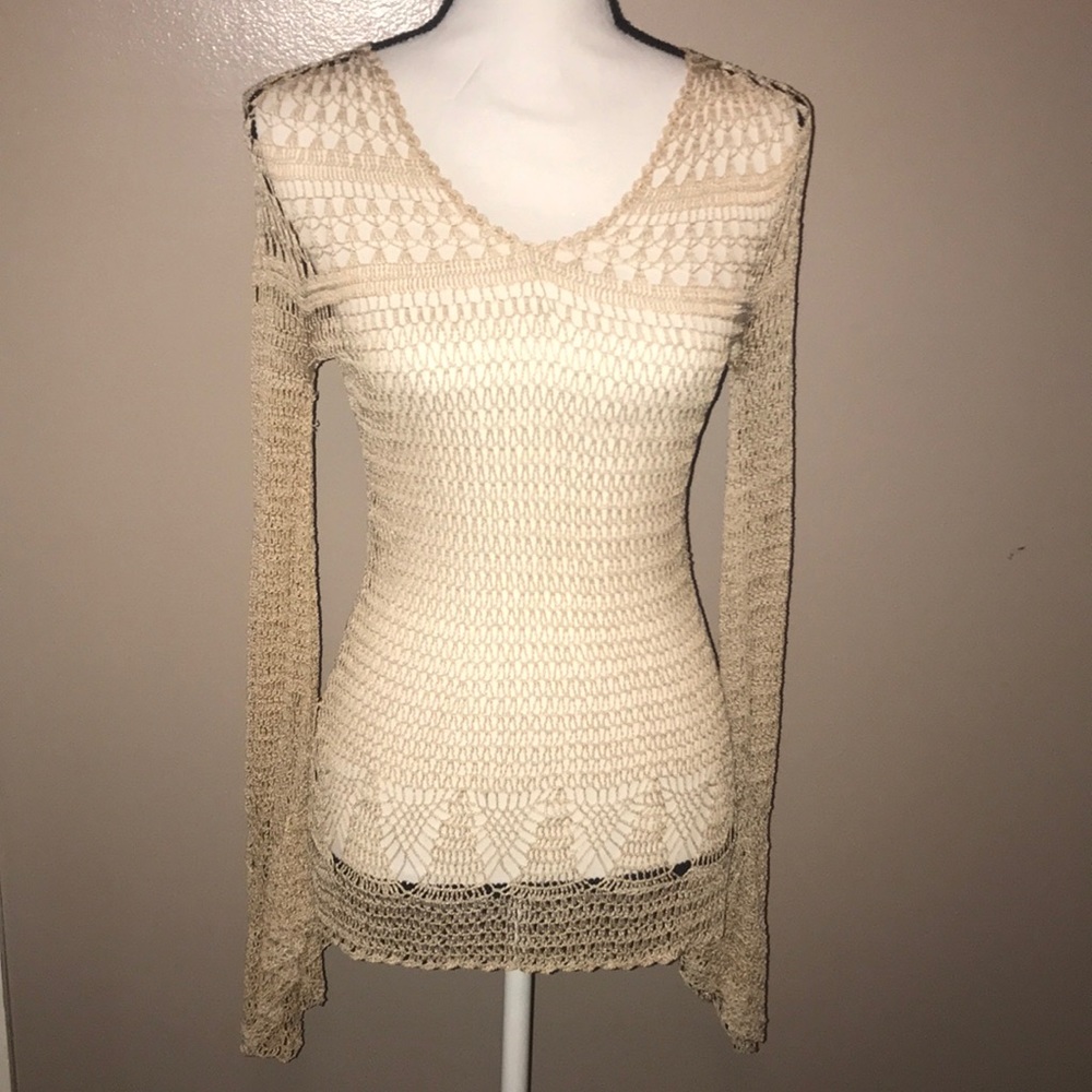 Boho knitted see thru top